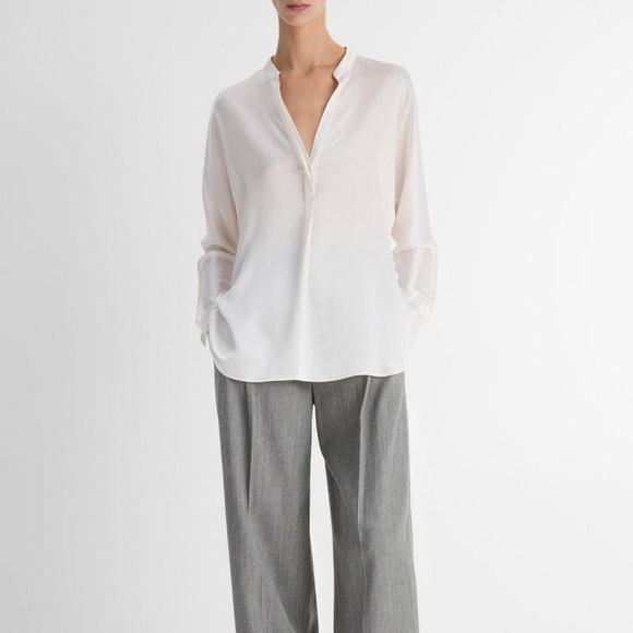 Vince Silk Feminine Classic Long Sleeve Blouse Wardrobe Staple Size XXXL/3XL - Picture 12 of 12